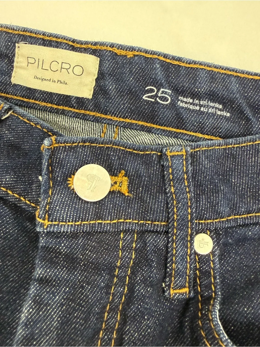 Pilcro X Anthropologie High Rise Cuffed Jeans Dark Wash Straight Wide Leg